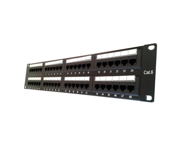 PATCH PANEL QUEST 48 PUERTOS CAT5E 19" NPP-5048
