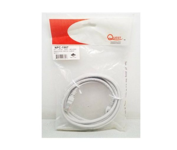 PATCHCORD QUEST CAT5E 7FT GRIS