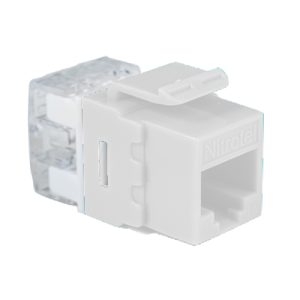 Jack Keystone Cat6A UTP 180 Grados Blanco Nitrotel NTKJ6AWHSKL
