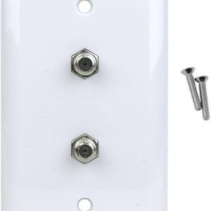 Placa de Pared Nitrotel Doble Conector F-81 para CATV